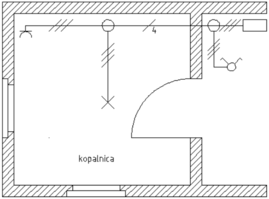 Enopolna shema električne napeljave v kopalnici