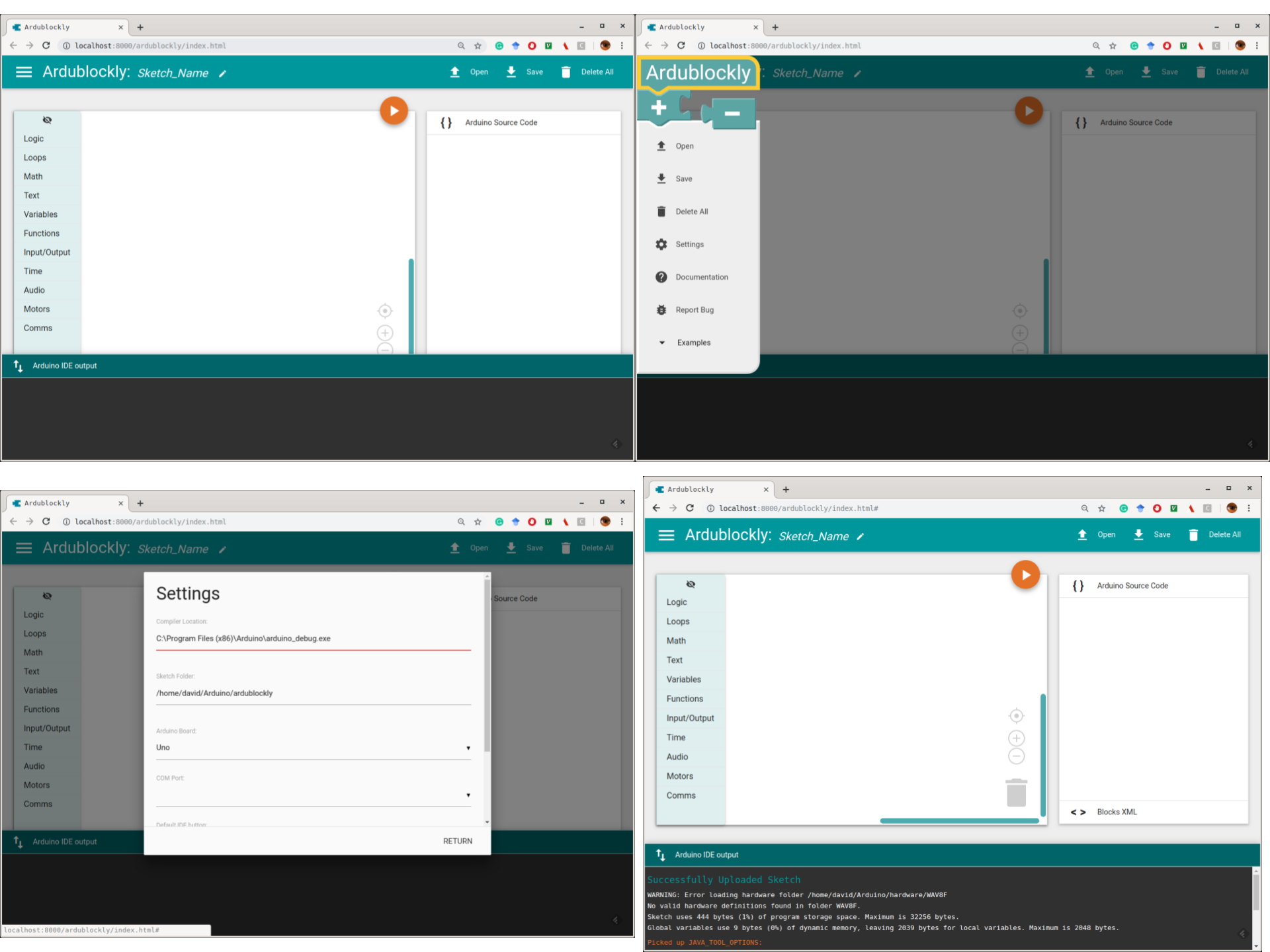 Ardublockly basic setup.