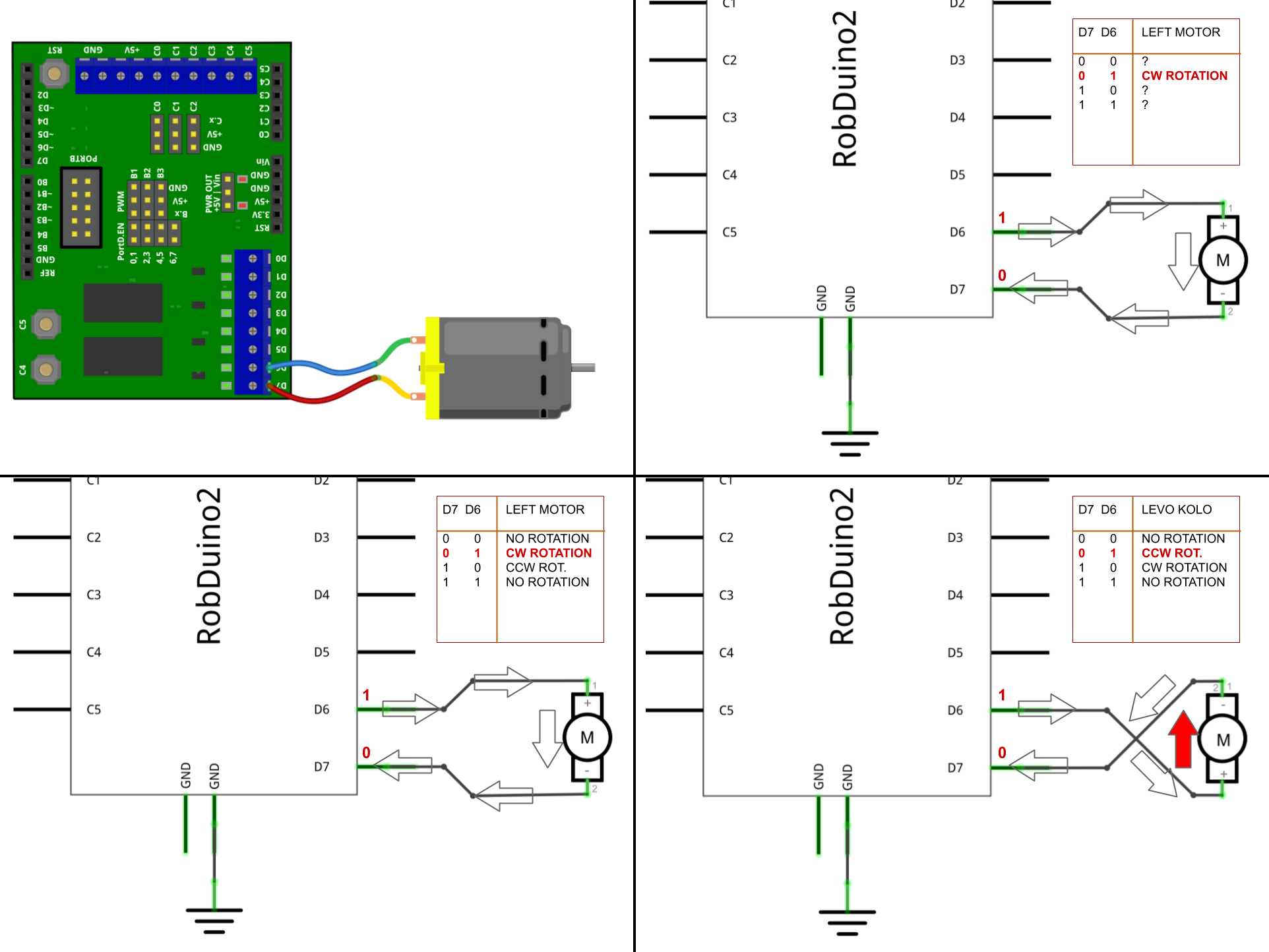 Wireing the DC motor to controller.