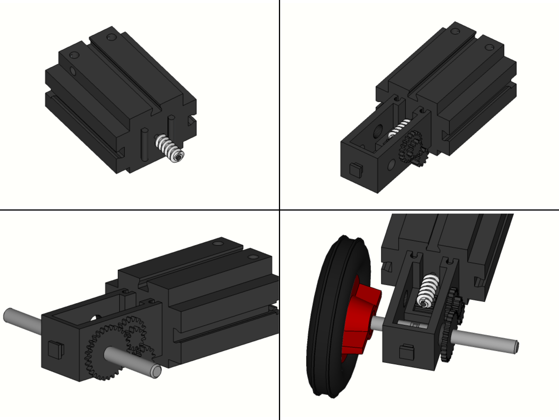 Adding the reductor to the motor.