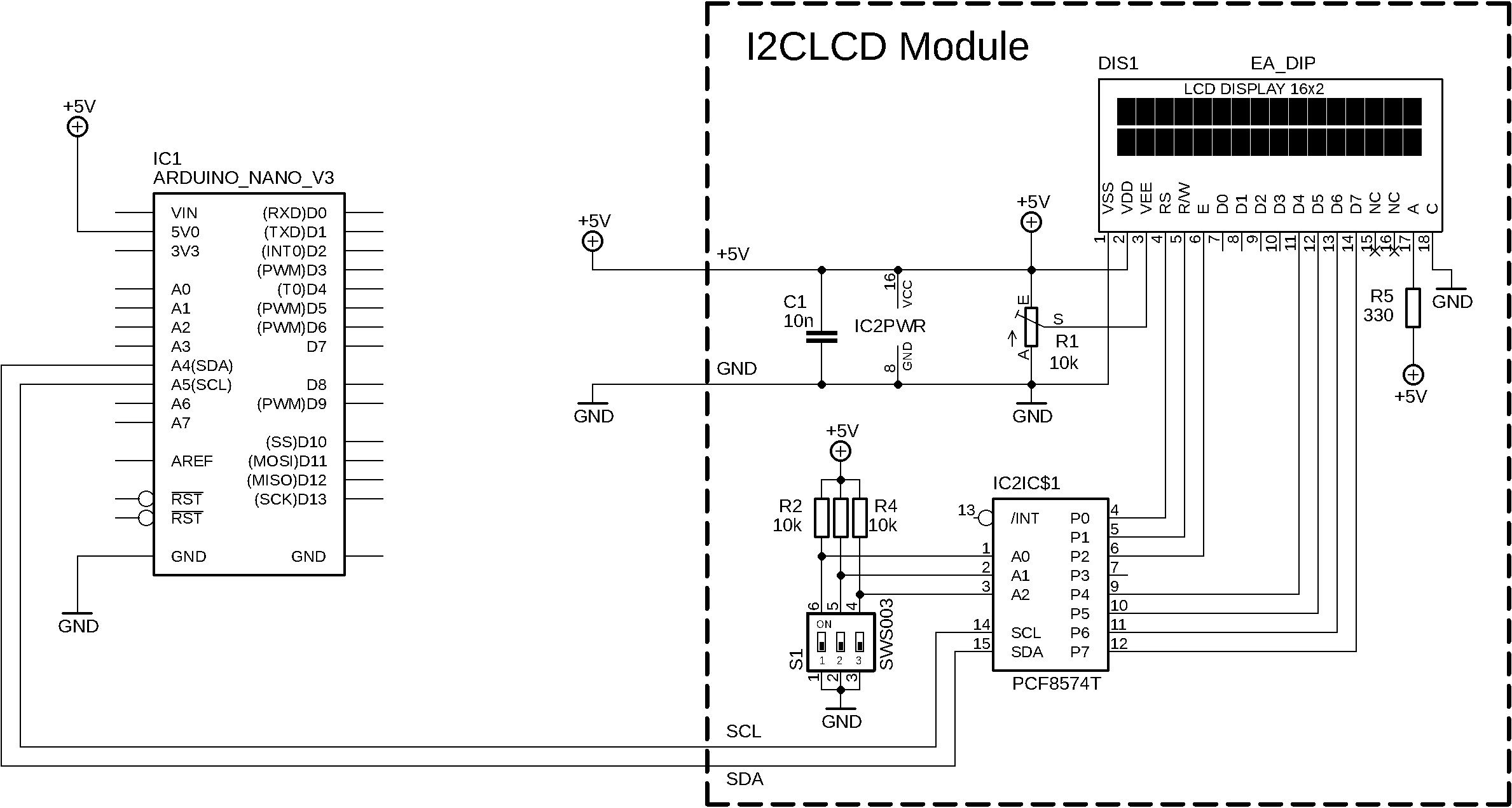 Priključitev LCD-ja na I2C vodilo.