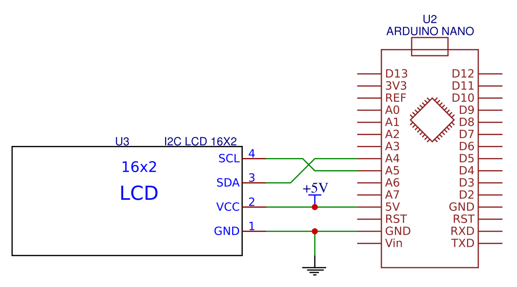 Vezava I²C LCD-ja na krmilnik Arduino.