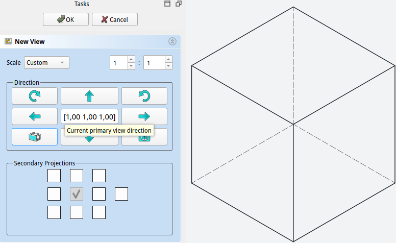 Nastavitev smeri pogleda za izometrično projekcijo.