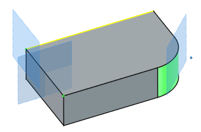 Primeri različnih referenčnih ranvnin določenih z različnimi geometrijskimi elementi in odvisnostmi.