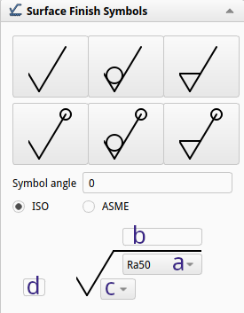 Označba hrapavosti s spremnimi parametri.