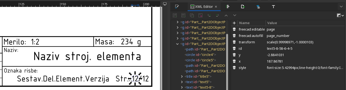 Označevanje urejevalnih (editable) polj v XML pogledu.